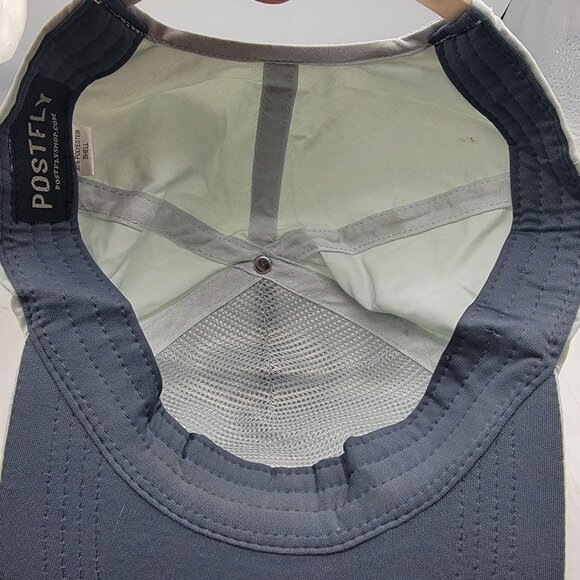 Postfly The Wade Mens Light Gray Adjustable Hat Cap Fish Patch Fishing Outdoors - Picture 8 of 10